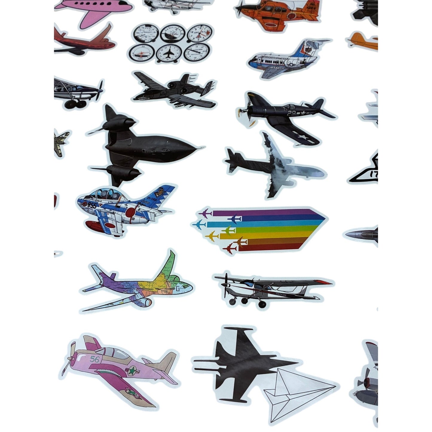 100 Sheets Airplane Truck Mixed Stickers New