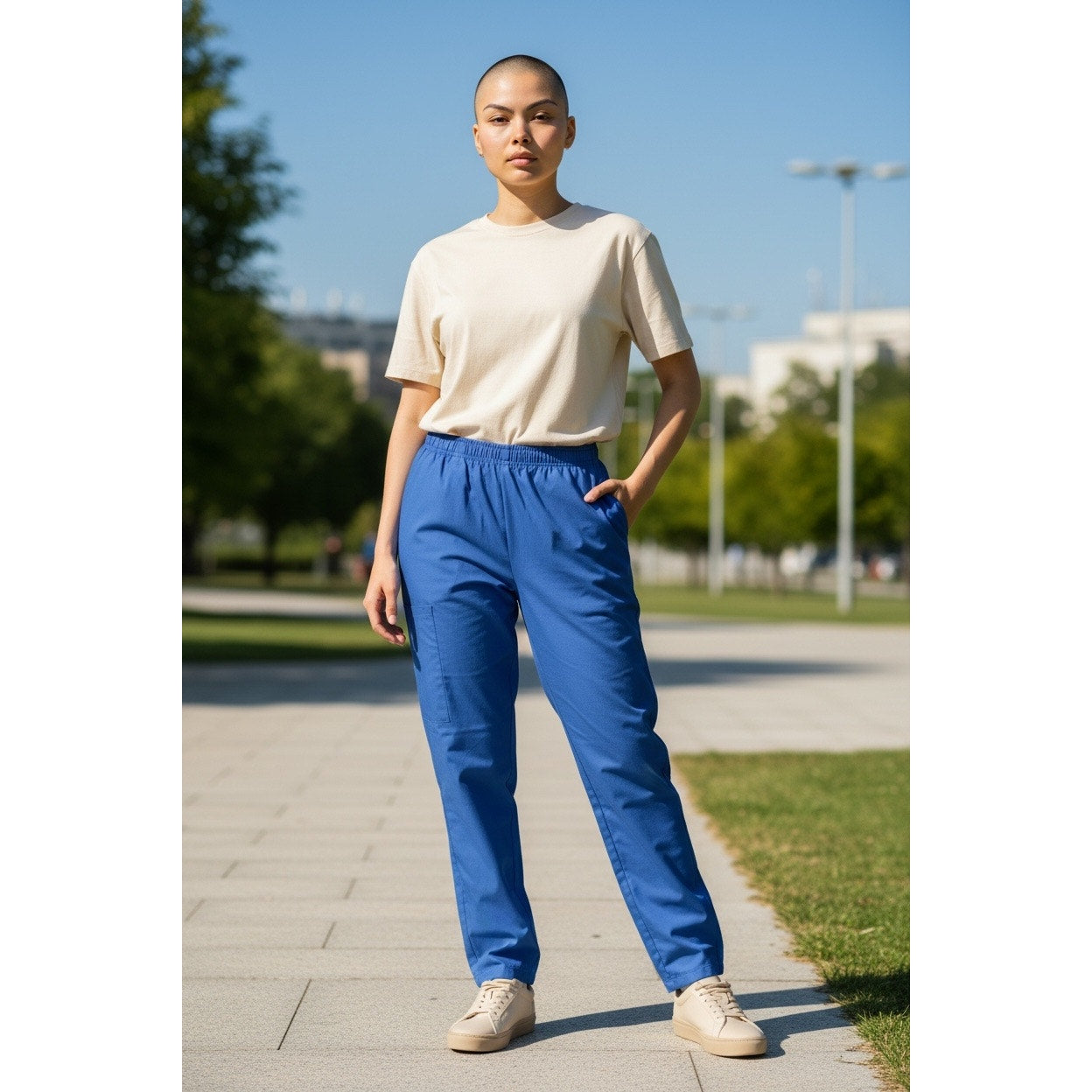 Captan Blue Scrub Pants Size Medium New