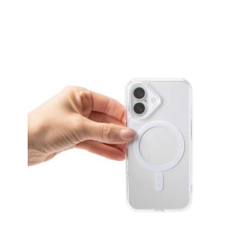 IPhone 16 Clear MagSafe Compatible Phone Case White & Sliver