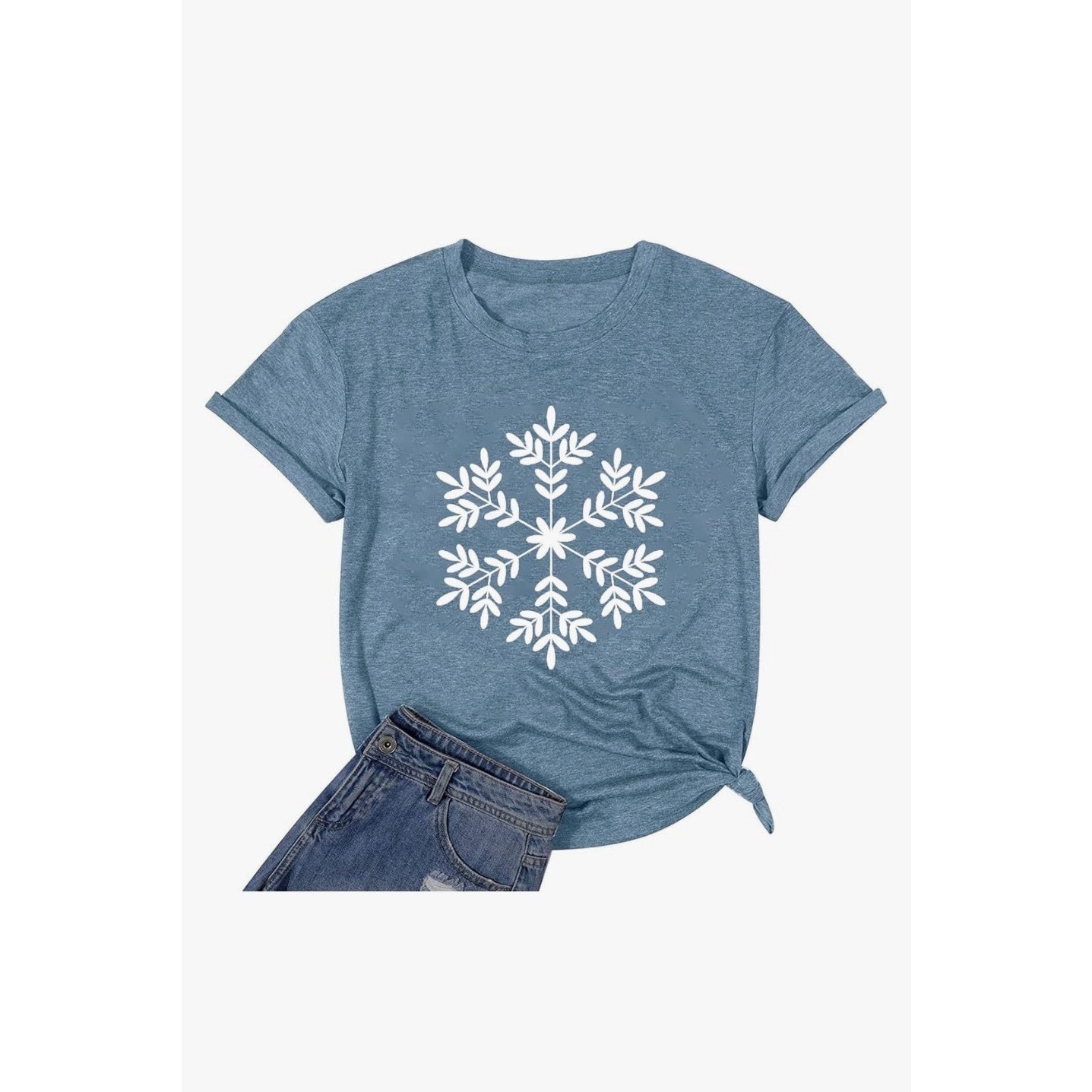 Merry Christmas Tshirts Women Funny Cute Snowflake Letter Print Graphic Print