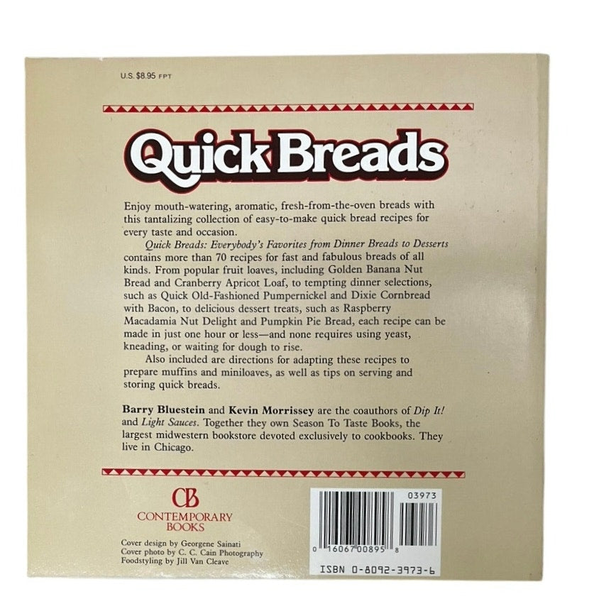 Quick Breads by Kevin Morrissey and Barry Bluestein (1991, Trade Paperback)