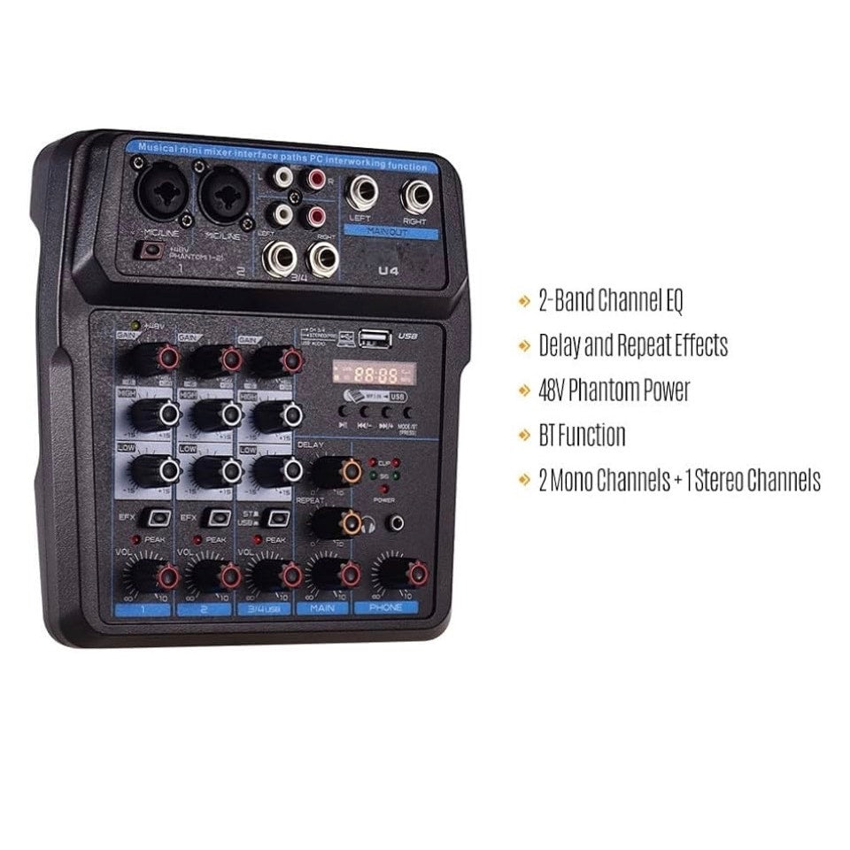 Depusheng U4 Professional 4-Channel Mixer
