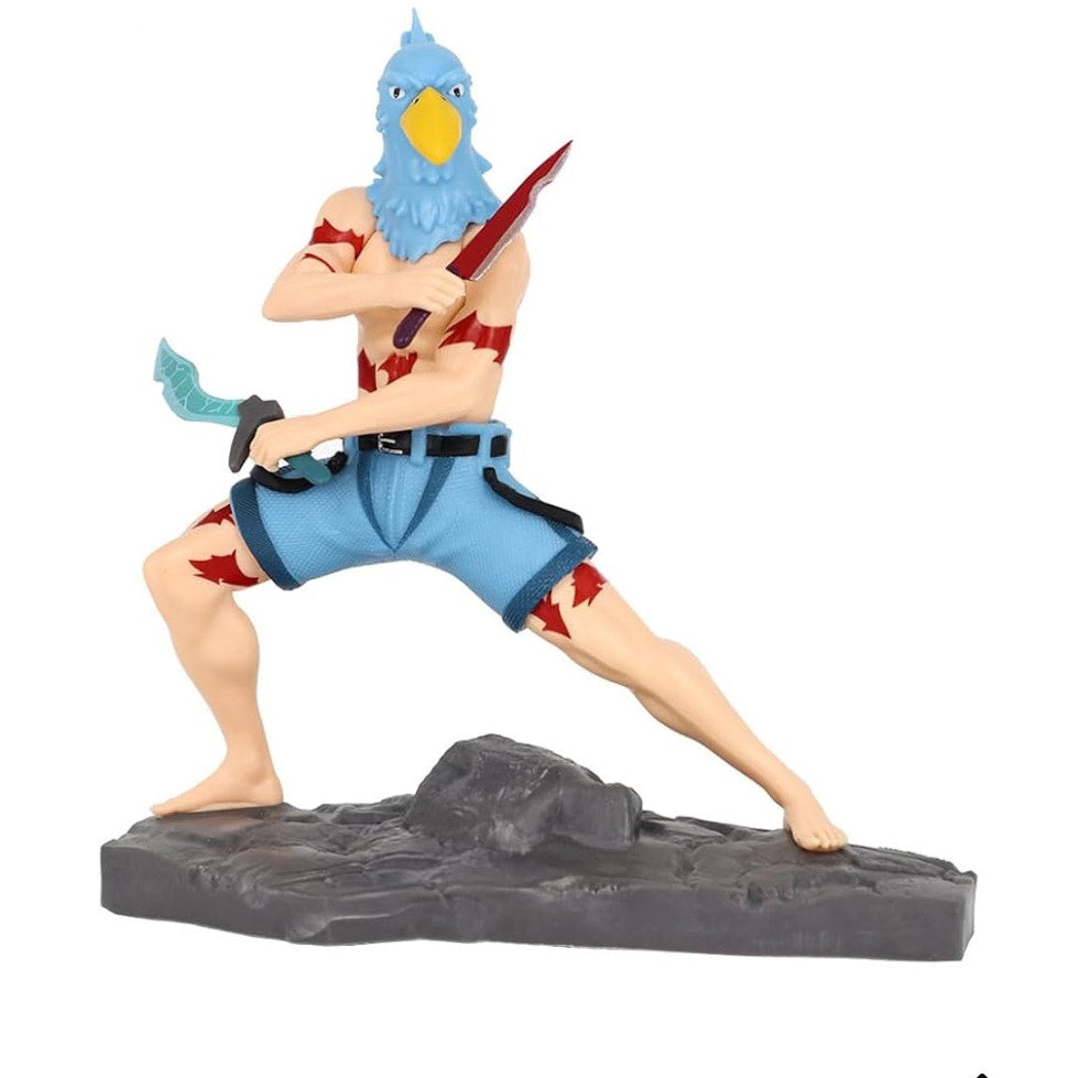 Sunraku Figure Statue Model - 17cm Game Anime Figurine Blue Bird Mask Fight Pose Sunraku Action Figure - PVC Desktop Display Decoration Gifts