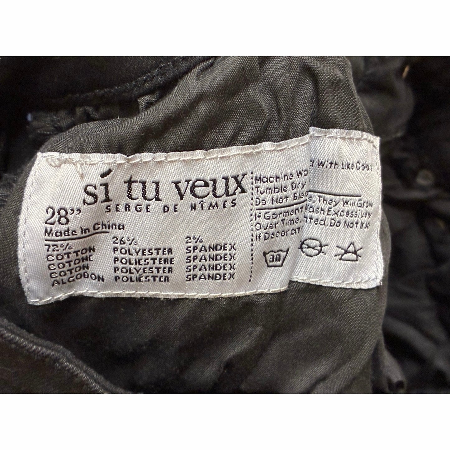 Si Tu Veux Warren Jean Jet Black TV0008 Size 28