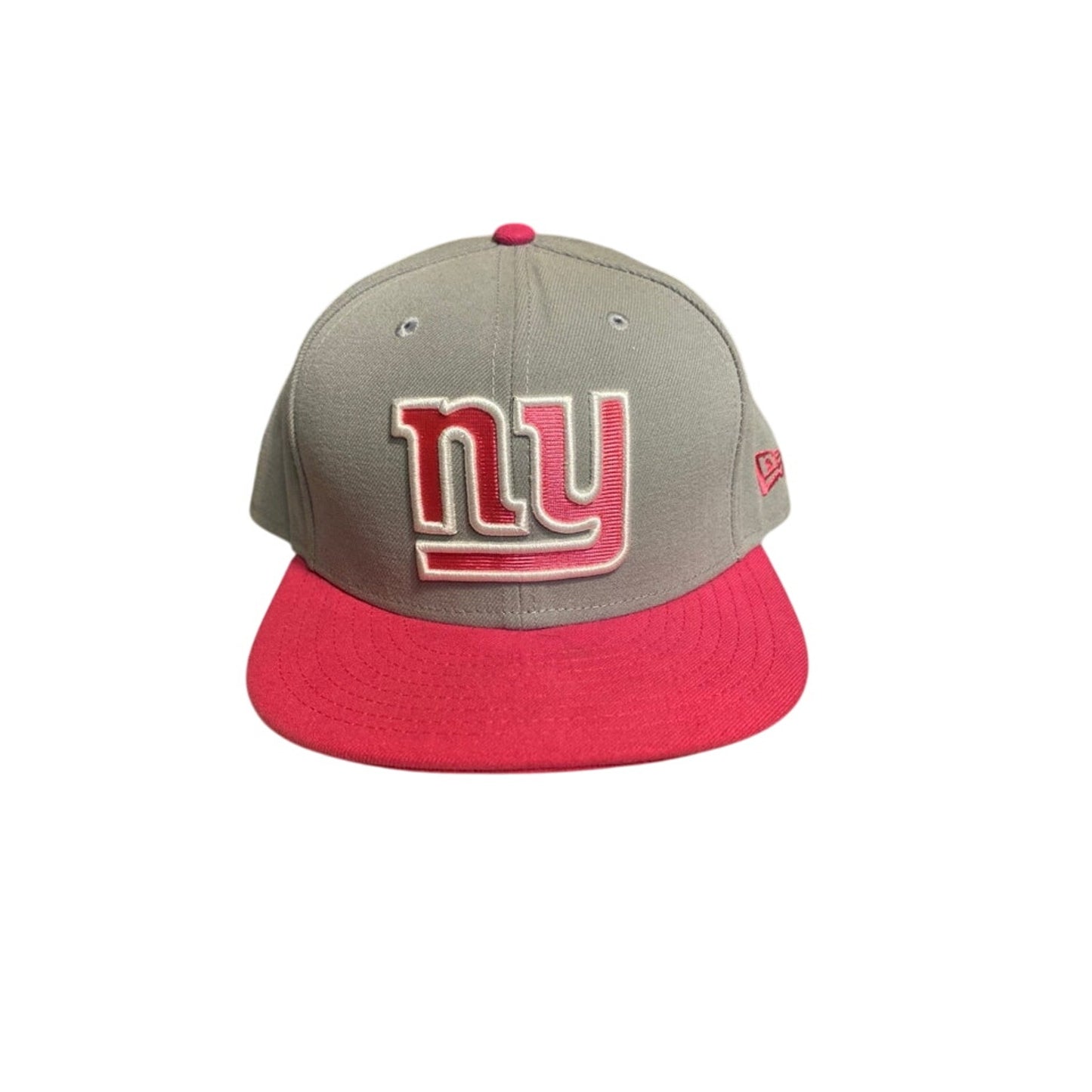 New Era Hat Size 7 1/2 Gray & Pink NY