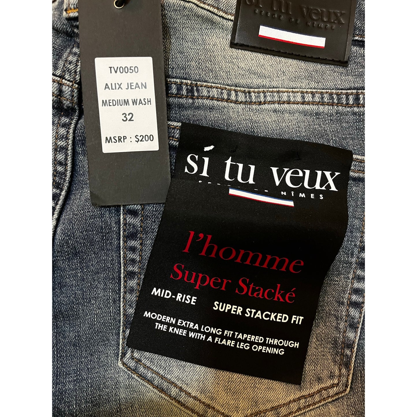 Si Tu Veux Alix Jean Medium Wash Size 32 New