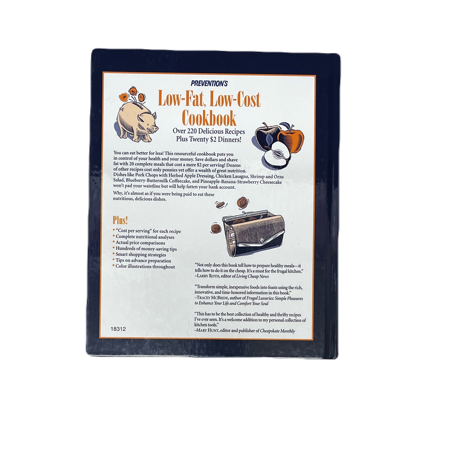 Preventions Low-Fat Low-Cost CookBook HardCover Book