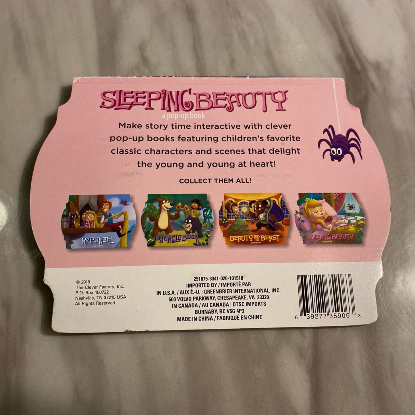 Sleeping beauty pop up book