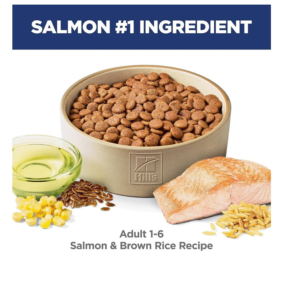 Hill's Science Diet Adult 1-6, Adult 1-6 Premium Nutrition, Dry Dog Food, Salmon & Brown Rice, 14 lb Bag