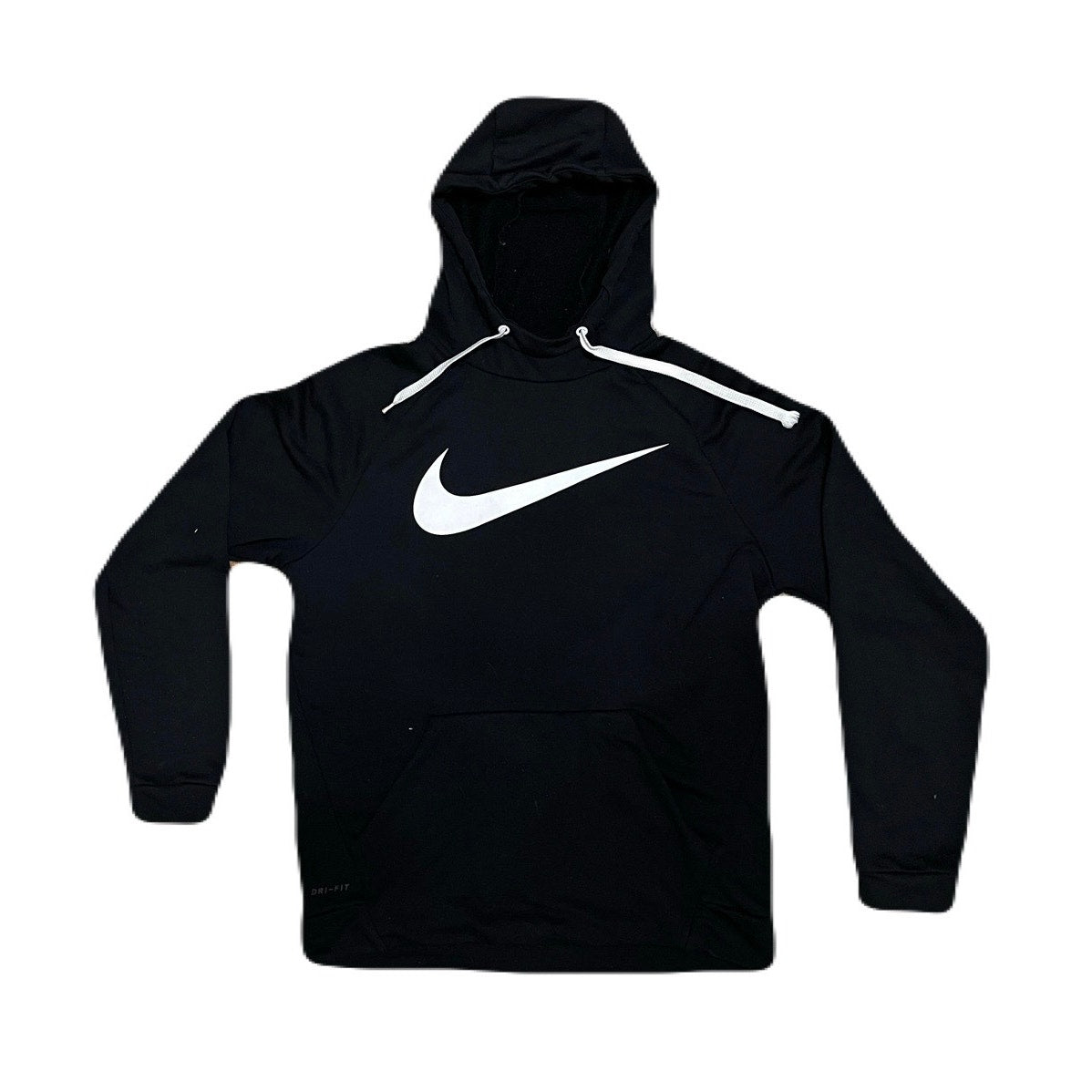 Nike Black Hoodie With White Nike Check Size Medium