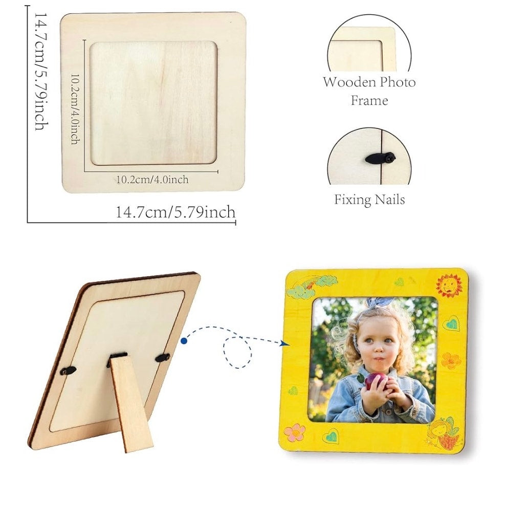 Picture Frame Painting Craft Kit, Paint 6 Custom Wood Picture Frames
