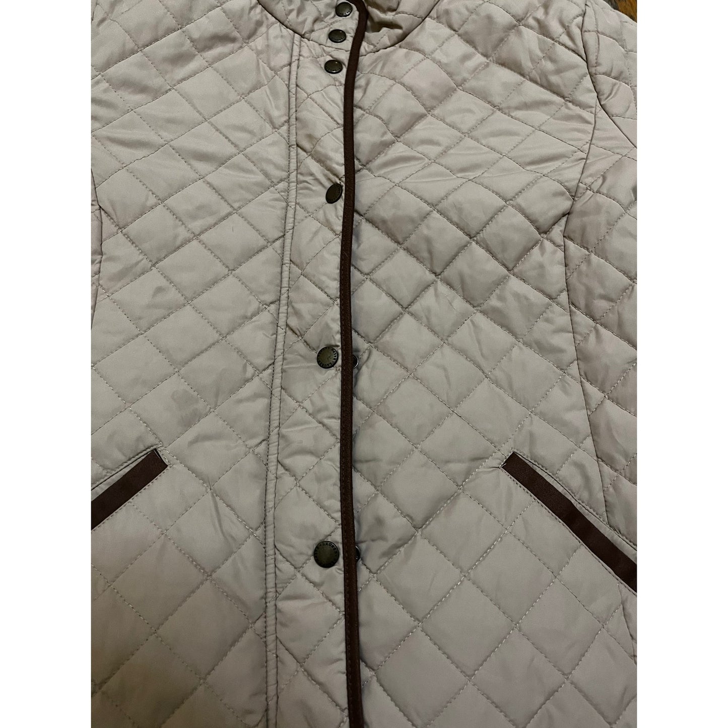 Ralph Lauren Diamond Quilted Jacket Faux Leather  Size M Women's