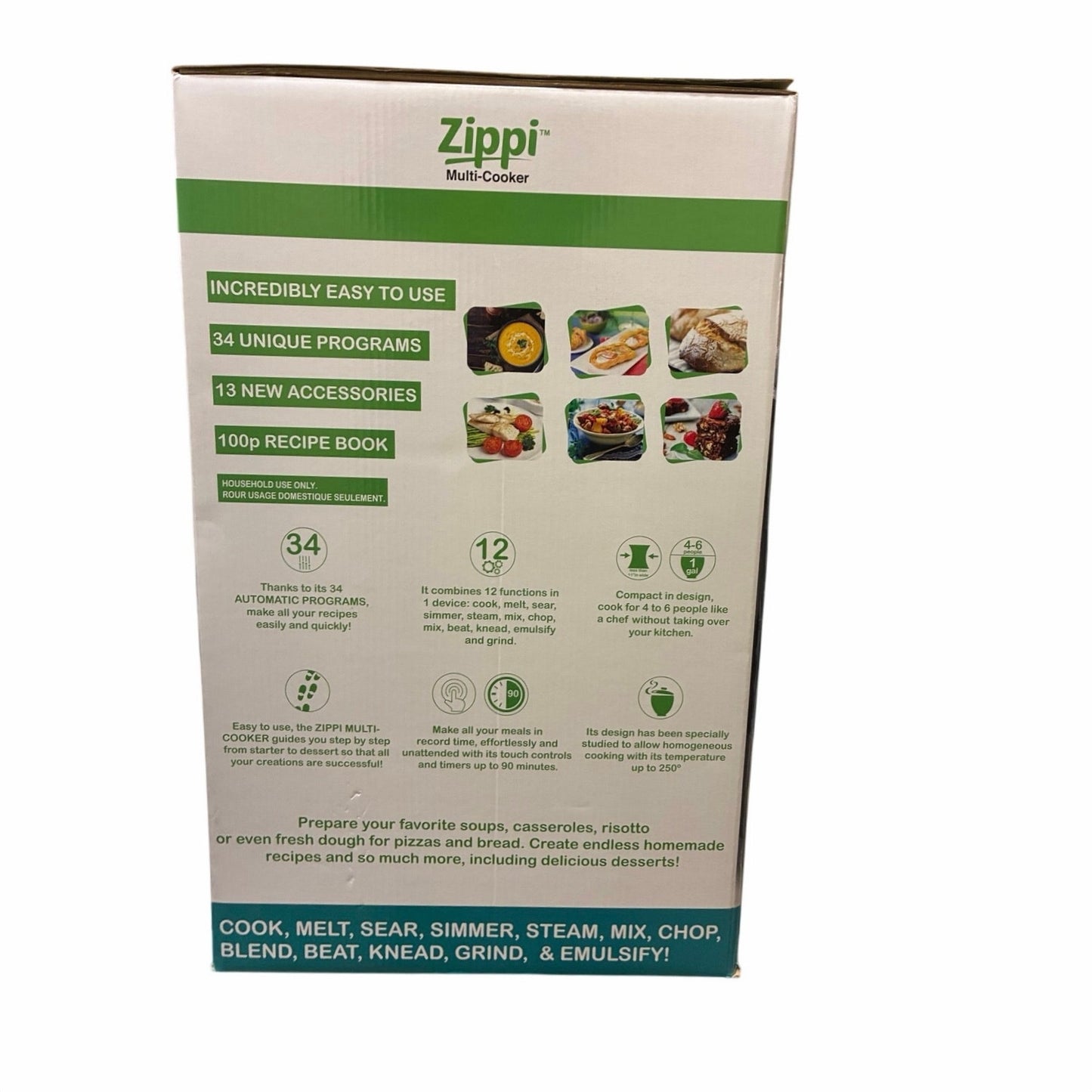 Zippi Multi Cooker, Compact All-In-One Blender, Cooker, Steamer & Food Processor