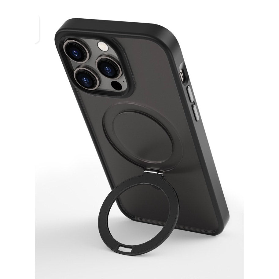 Simple and Fashion Black I Phone 
13 6.1/14 6.1 Bracket Magsafe Phone Case