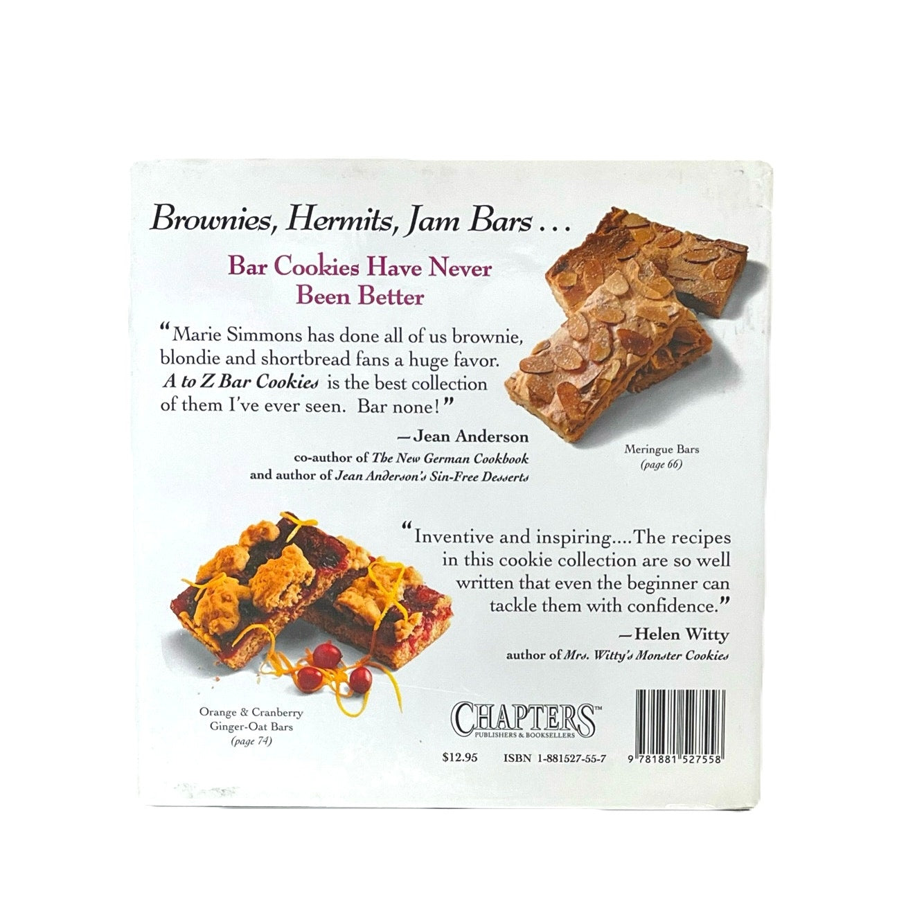 Bar Cookies A to Z Marie Simmons Hardcover Book