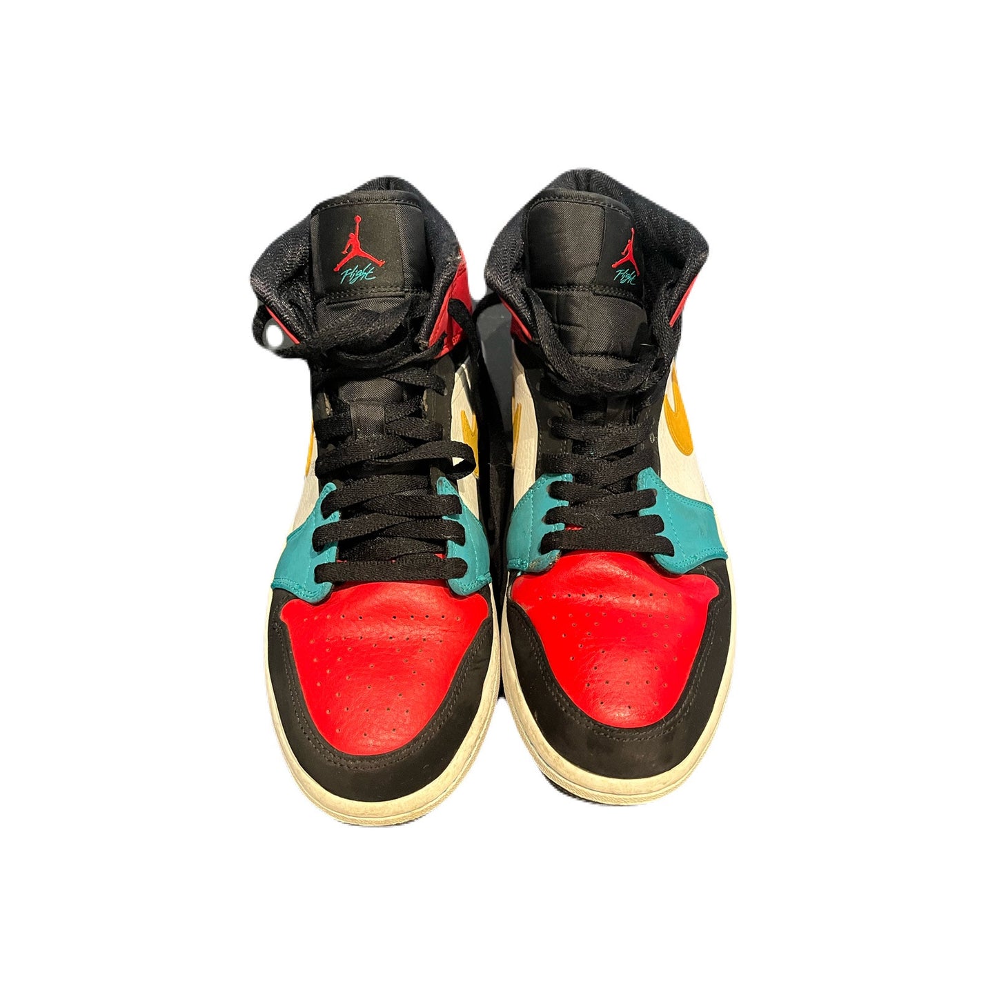 Air Jordan Retro 1 Mid Multicolor Red Black White Green Rare Sneakers