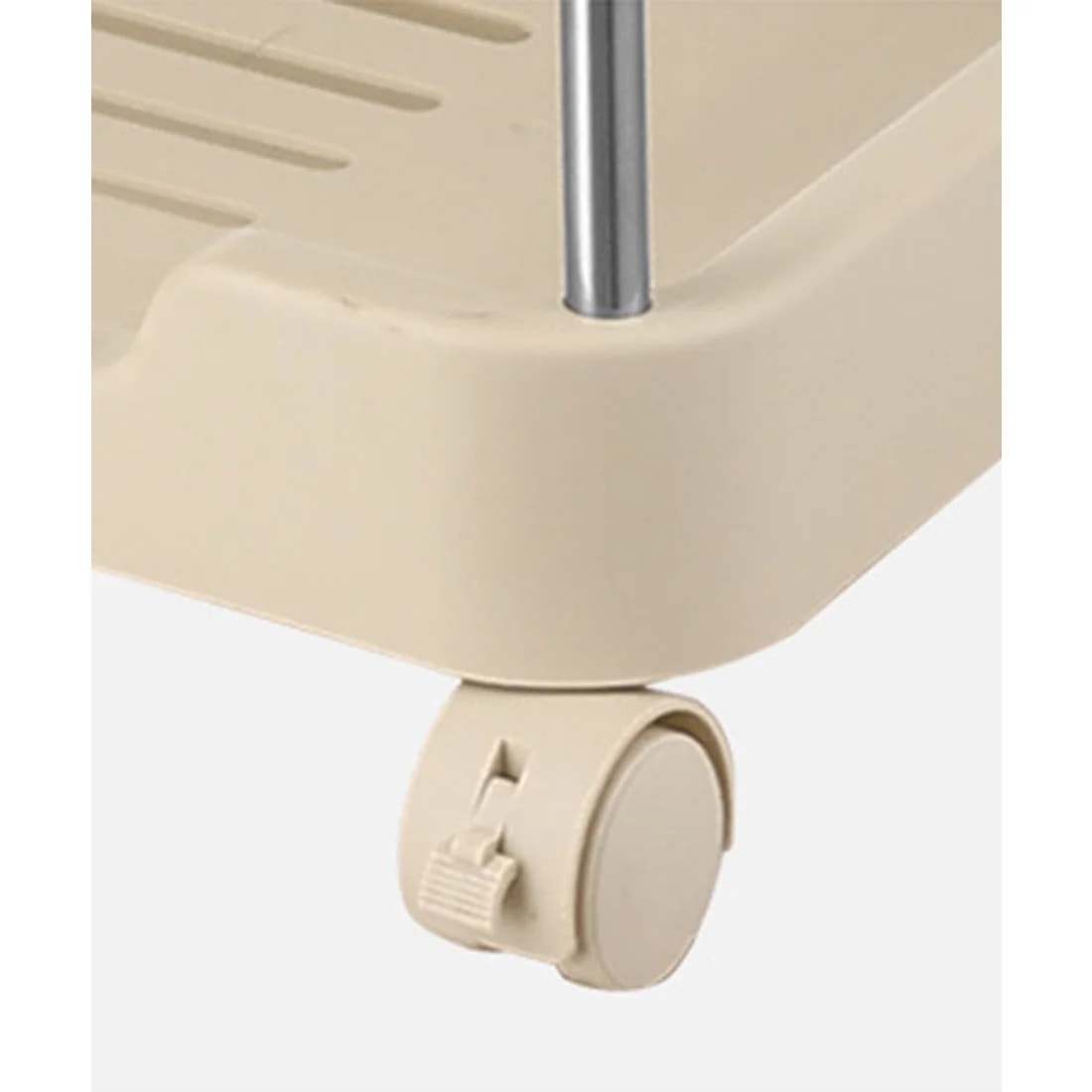 3-tier rolling utility cart with a top handle and drawer feature.