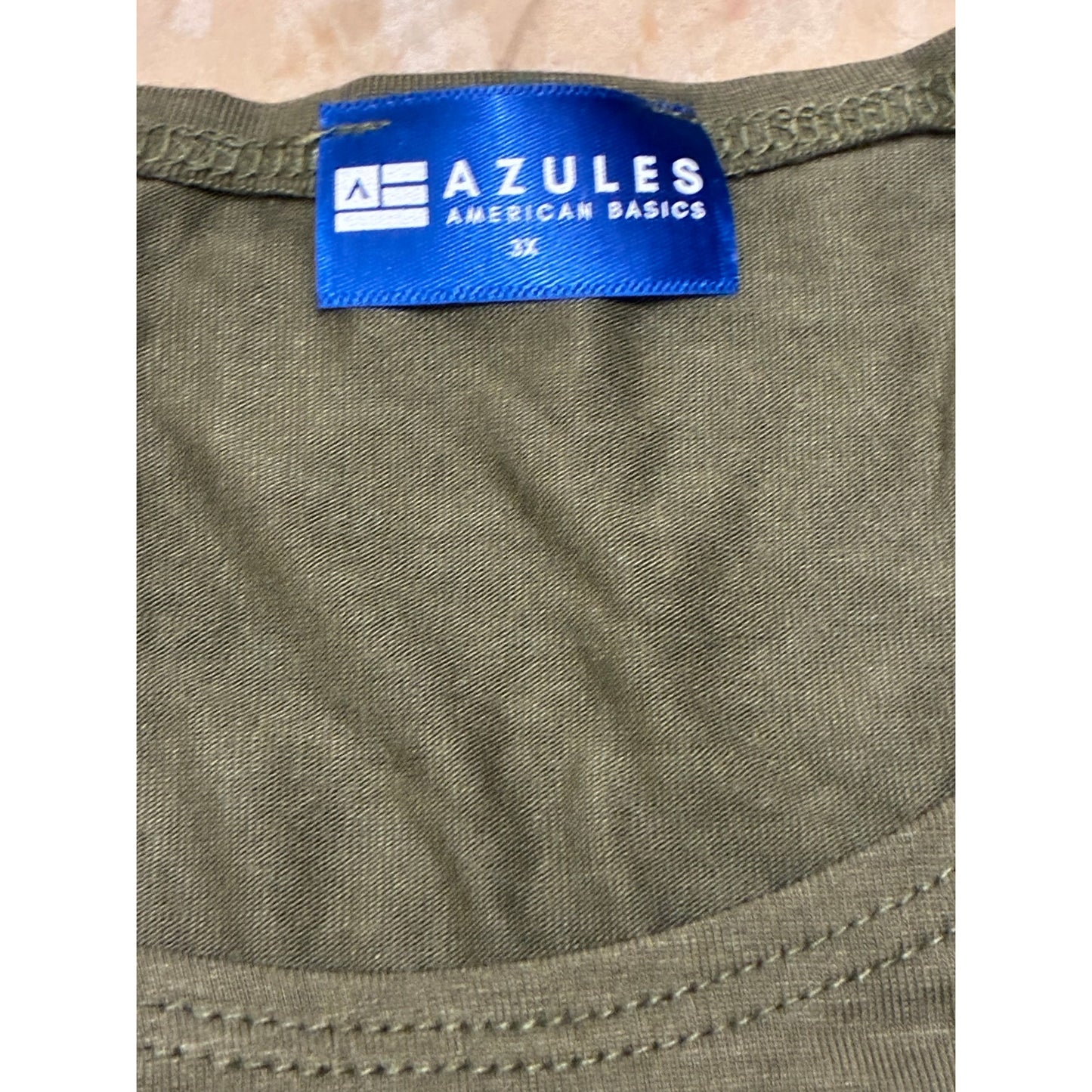 Azules Women’s Army Green Tank Top 3X