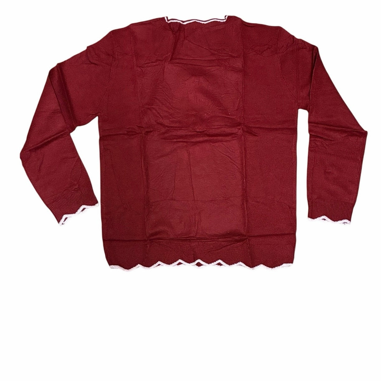 Hongqizo Women's Half Zipper Knit Sweater Casual V Neck Long Sleeve burgundy