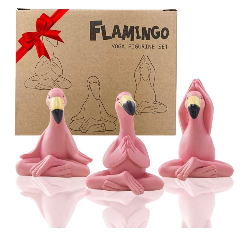 Mini Yoga Flamingo Figurines New