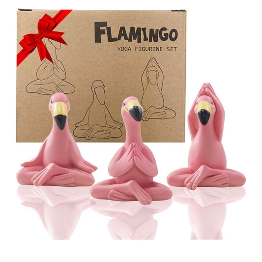 Mini Yoga Flamingo Figurines New