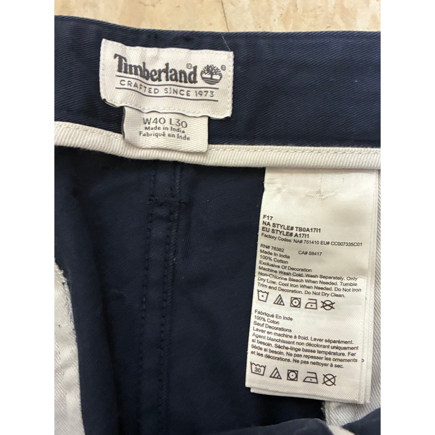 Timberland Men’s Navy Pants Size W40 L30