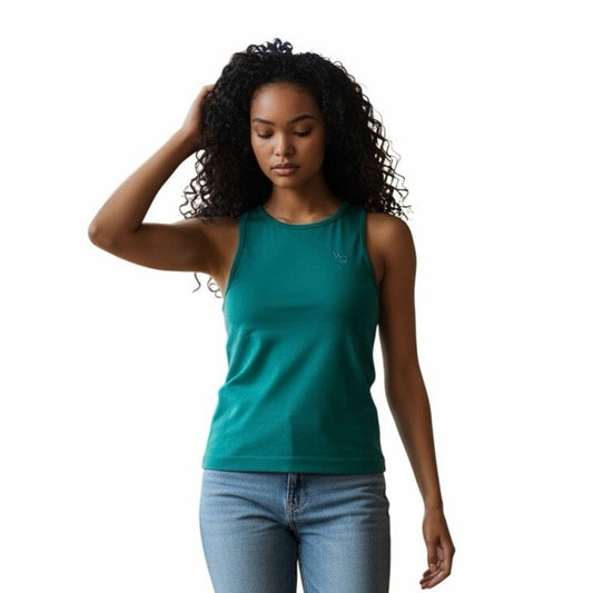 Vanquish Elevate Seamless Emerald Teal Racer Back MIDI Tank Top Size Large