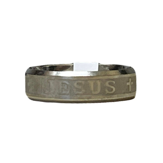 Sliver Jesus Stainless Steel Ring Brand New Size 8