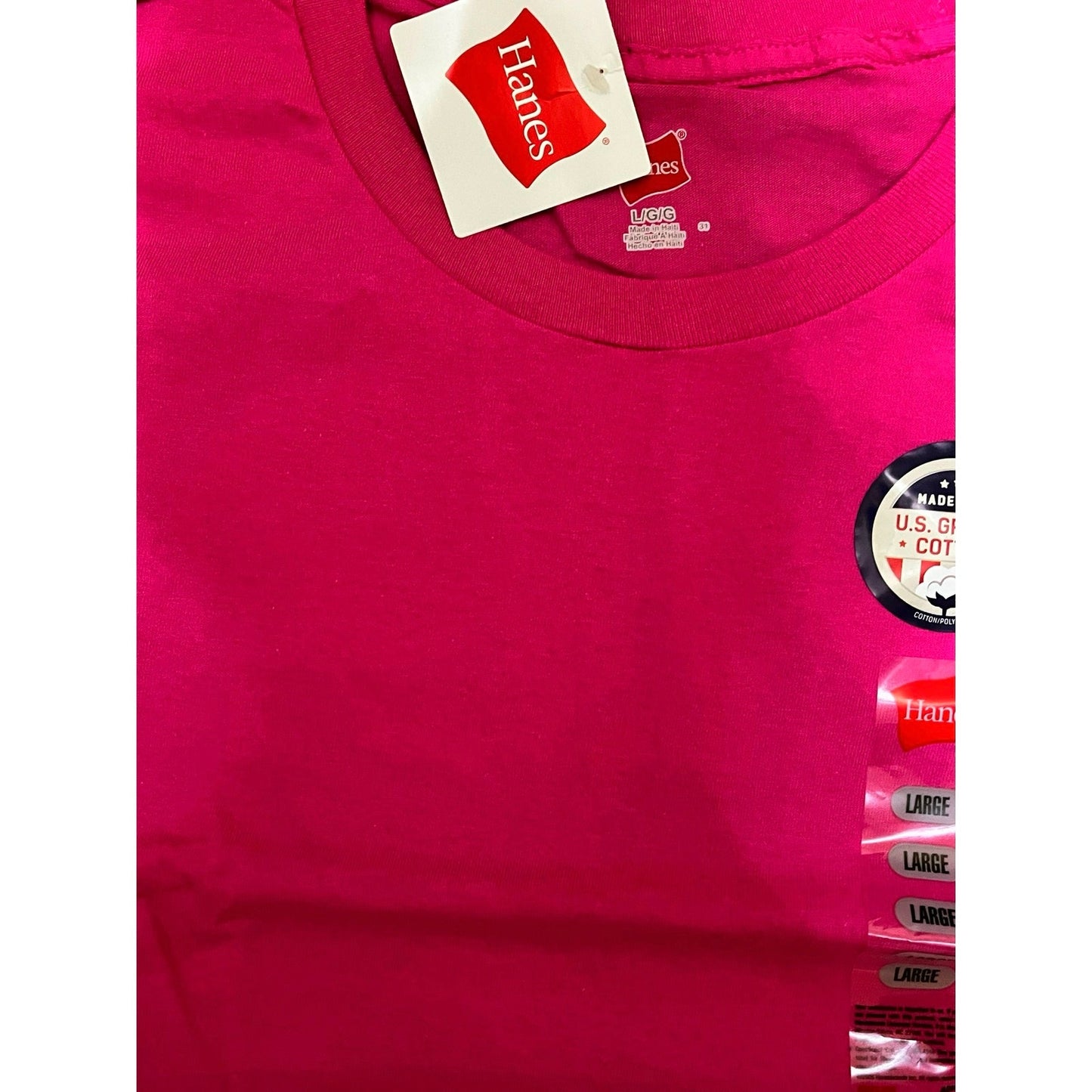 Hanes Men’s Pink T-shirt Size Large Brand New