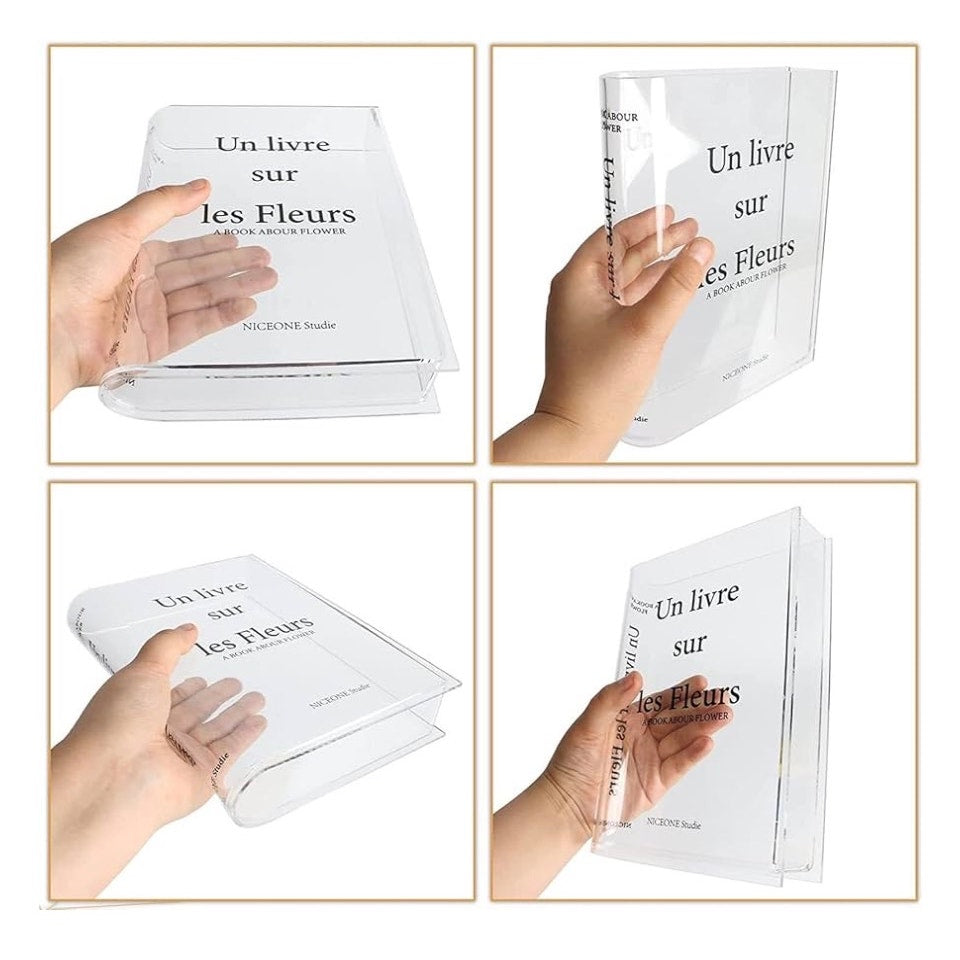 Vases Clear Book Vase Acrylic Artistic Cultural Flavor Decorative Book