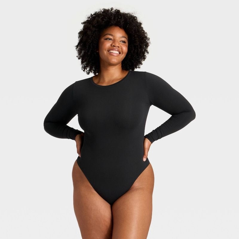Women's Luxury Collection Luxe Stretch Long Sleeve Bodysuit - Auden Black XL