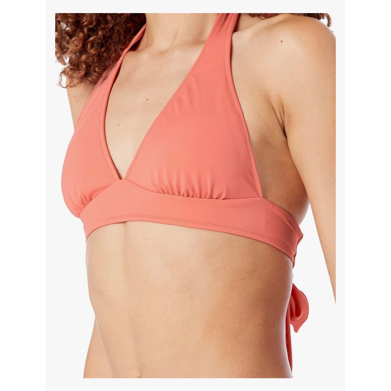 Amazon Essentials Womens Tie Halter Bikini Top X Small Coral Pink