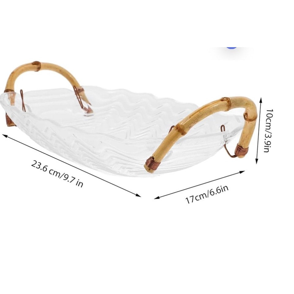 Decorative Fruit Plate Handles Elegant Storage Tray for Kitchen Counter and Table Centerpiece for Fruits and Snacks