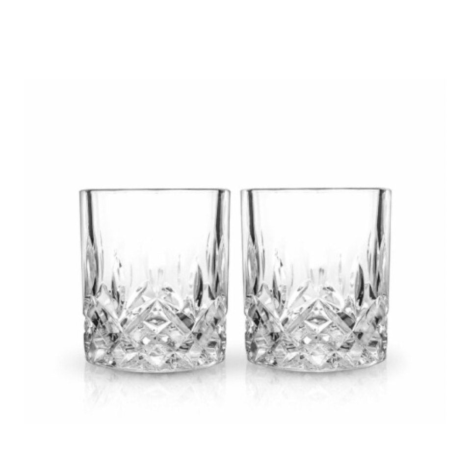 Men’s Bar at the Astor Crystal Old Fashioned Glasses, 2-Piece Set – Vintage