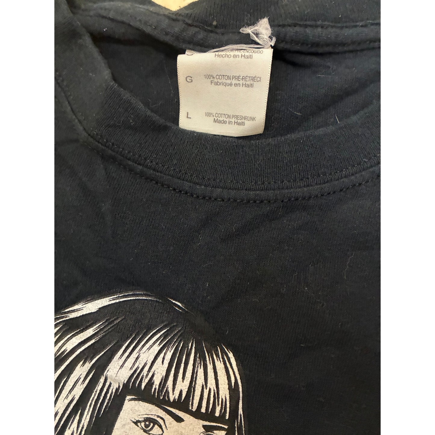 Creeps Men’s Black T-Shirt With White Picture Size Large