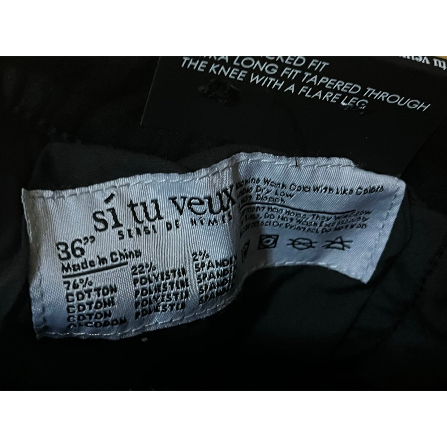 Si Tu Veux Brutini Jeans Jet Black Superstack Men’s Size 36