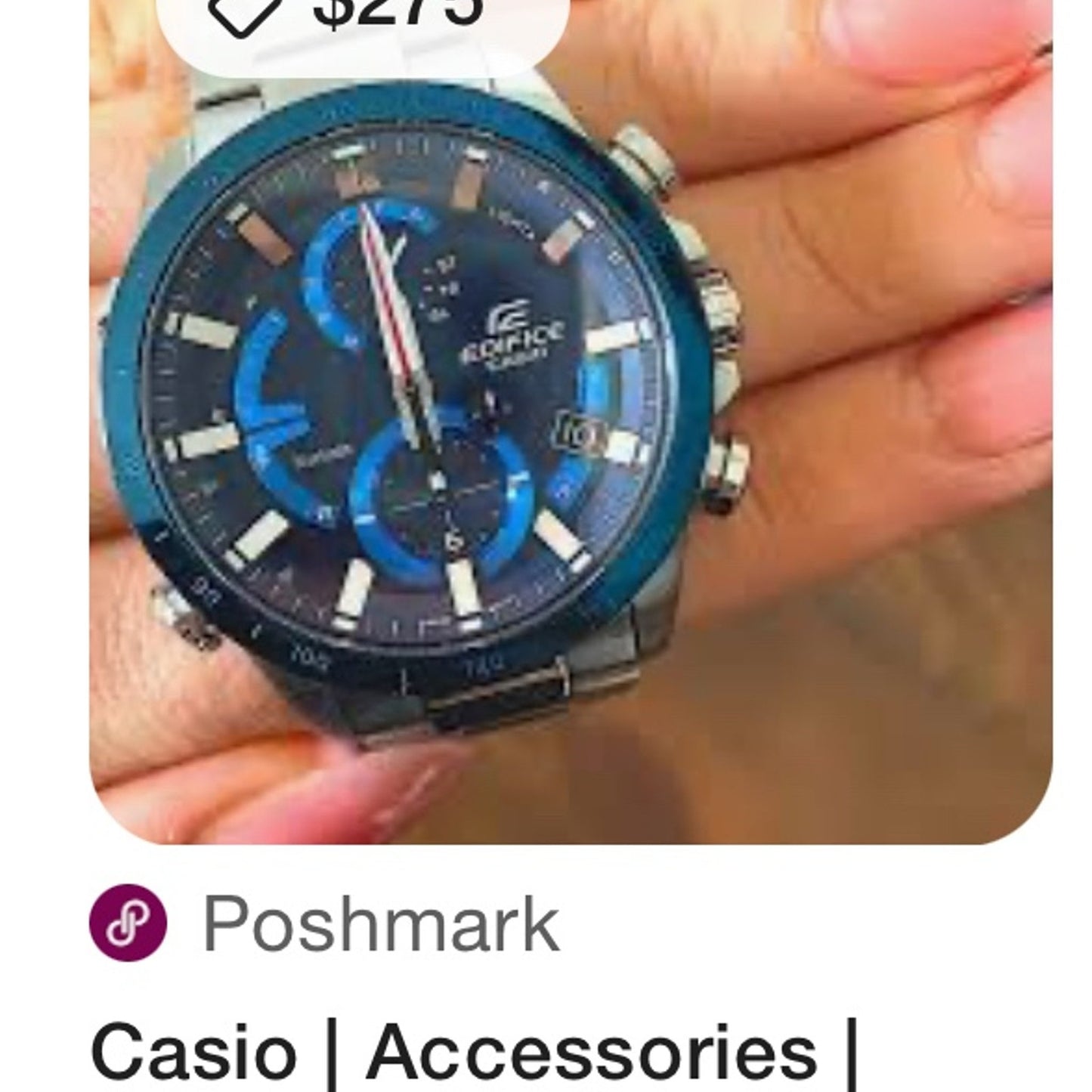 Casio Edifice Analog Blue Dial Men's Watch