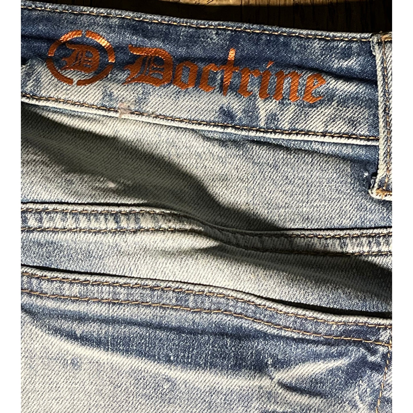 Doctrine Blue Men’s Jean’s Size 32 With Zipper On The Leg