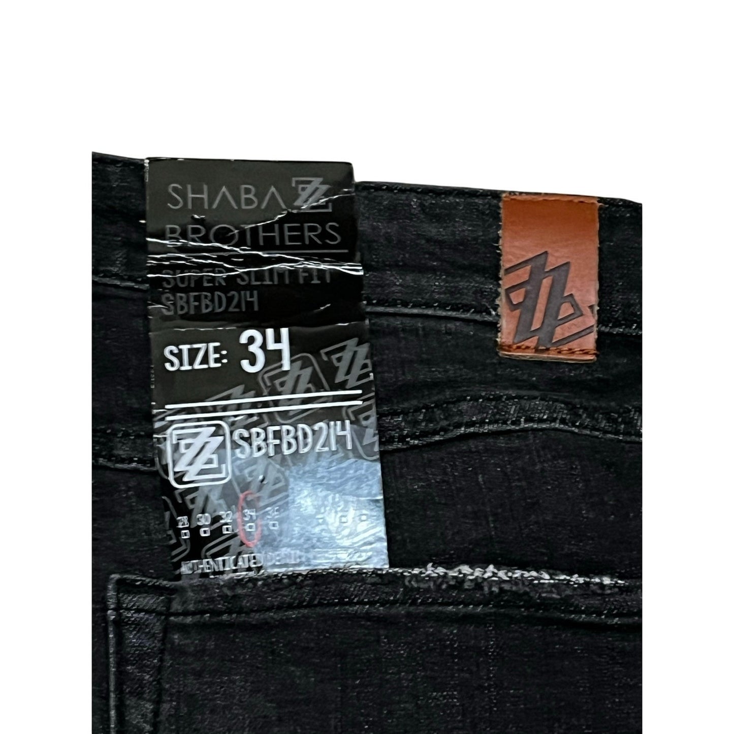 Shabaz Z Brothers Black Jeans Size 34 Brand New