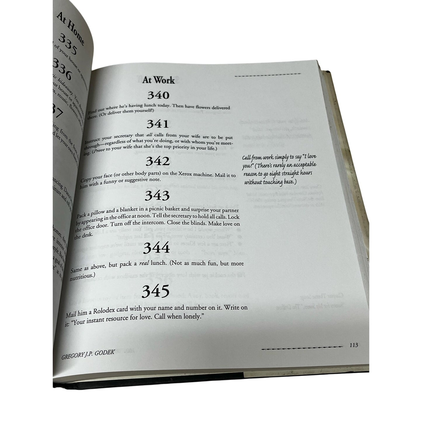 1001 Ways to be Romantic By Gregory Godek Hardcover Book