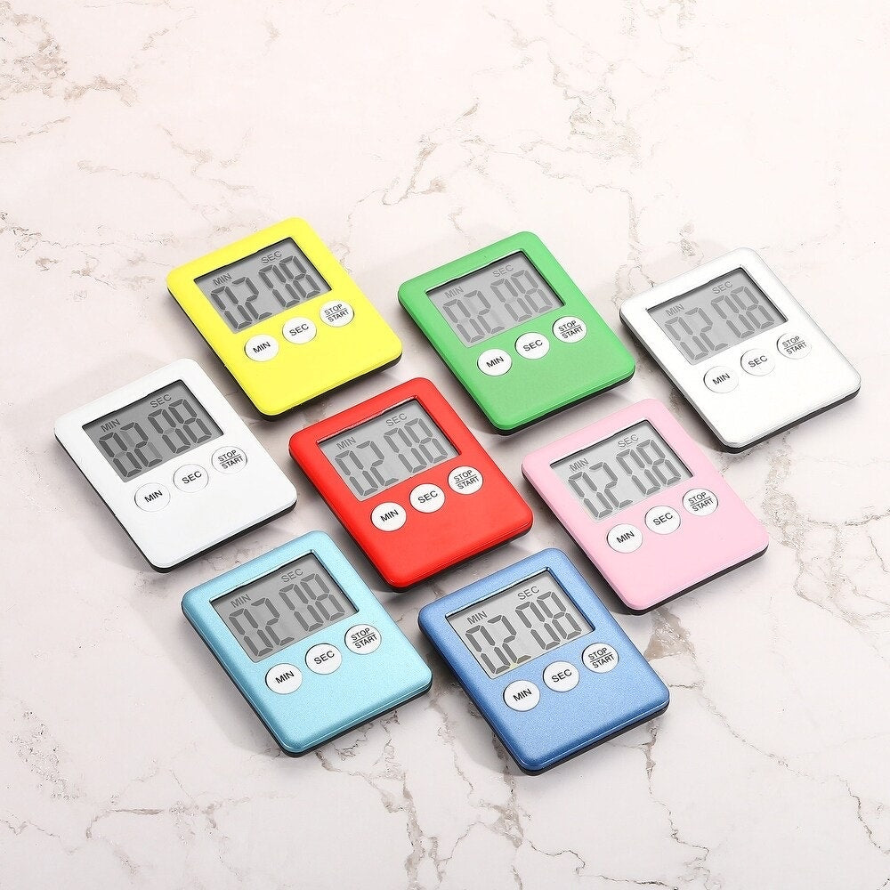 Digital Timer,2Pcs Small Count Down/UP Clock with Magnetic,Kitchen Timer White