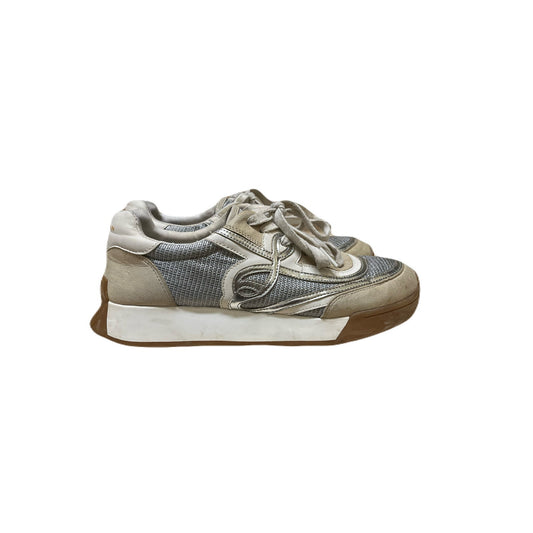 Sam Edelman Luna Sneaker in Silver/White Size 10