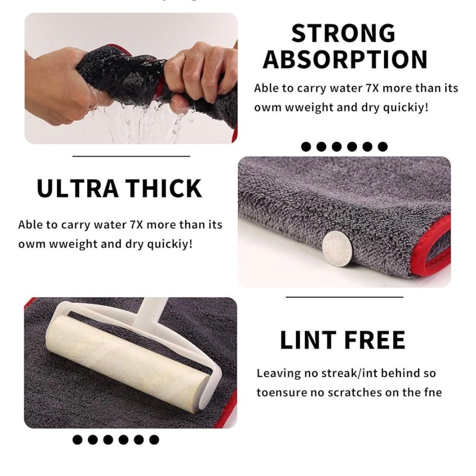 Car Drying Towel – Microfiber Towels for Car Detailing 34”X22”