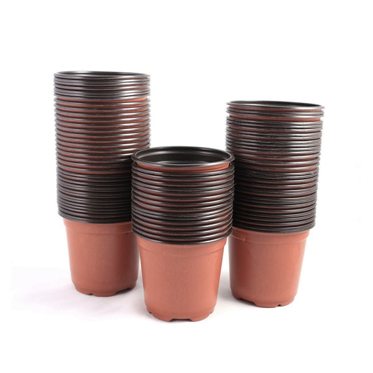 100 Pcs 6" Plastic Plants Nursery Seedlings Pot/Pots Flower Plant Container