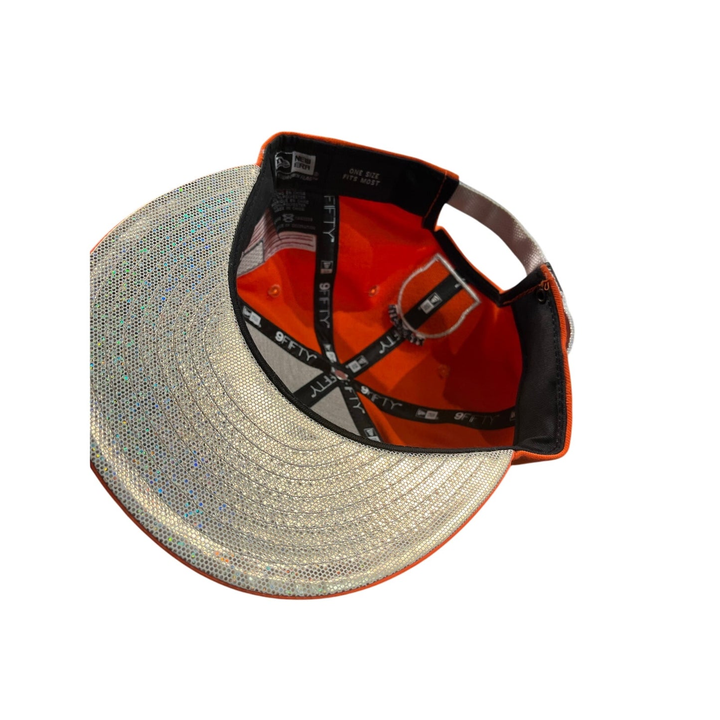 New Era Hat SnapBack Orange & White Houston Nec-Mcmxx