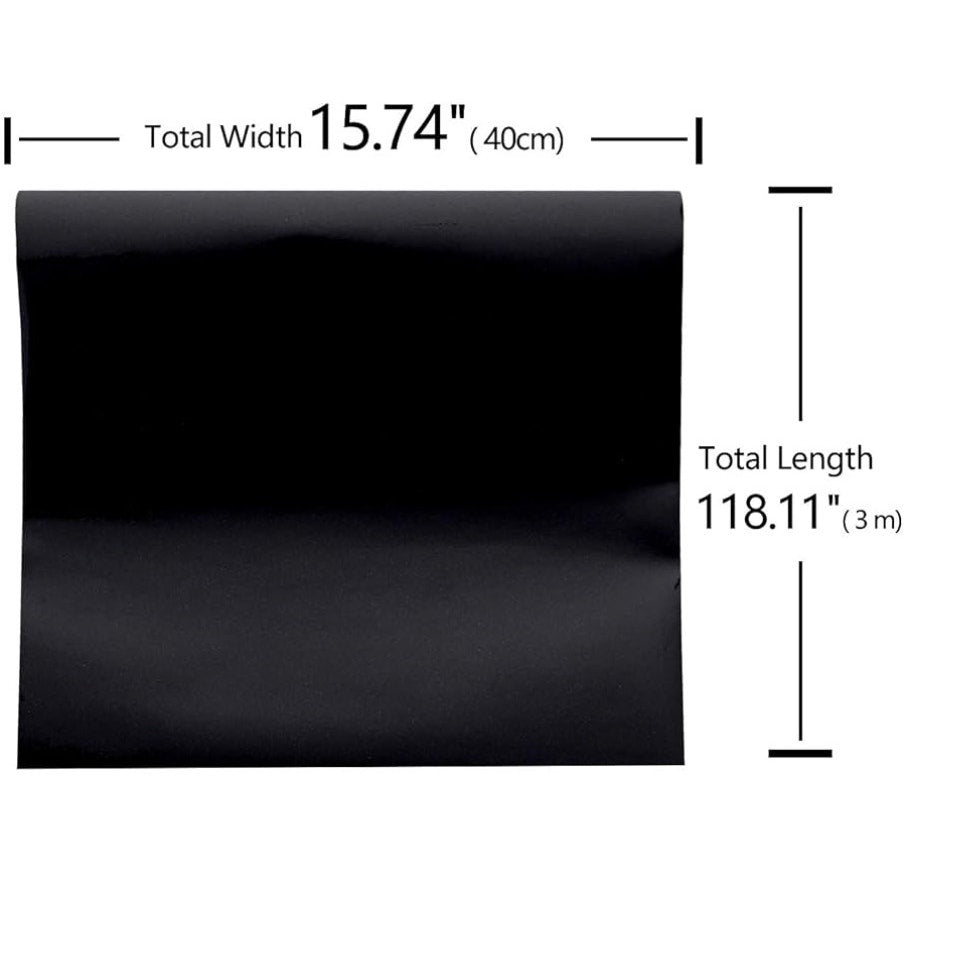 VEELIKE Glossy Black Contact Paper for Countertops Black Peel & Stick Wallpaper