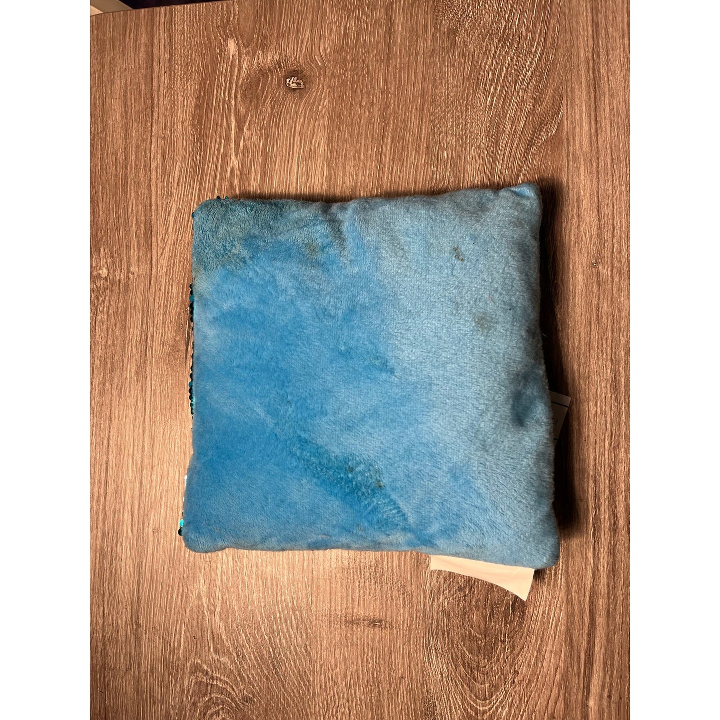 Stuffed Pillow Green & Sliver 9” X 9”