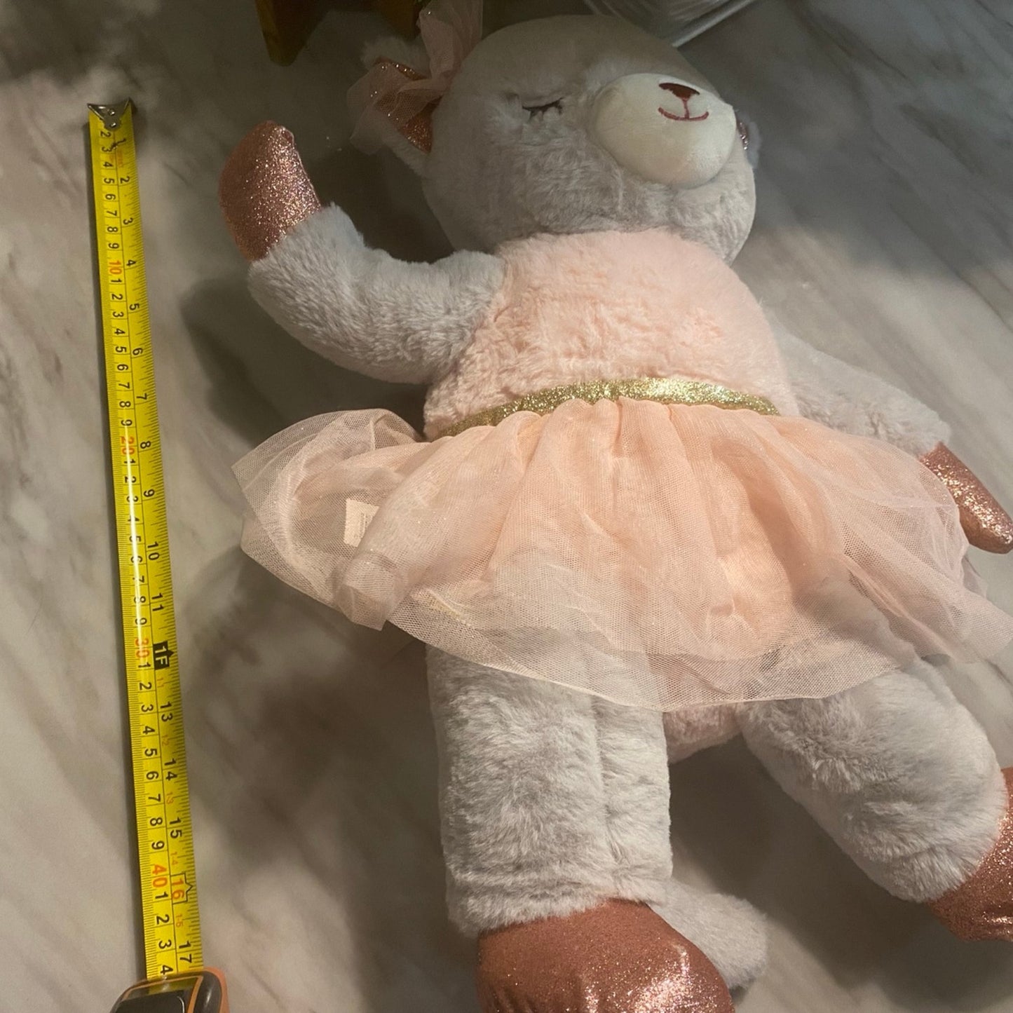Dandee Ballerina Mouse Stuffed Animal Plush 2020 Grey Pink Dress Tulle Sparkly