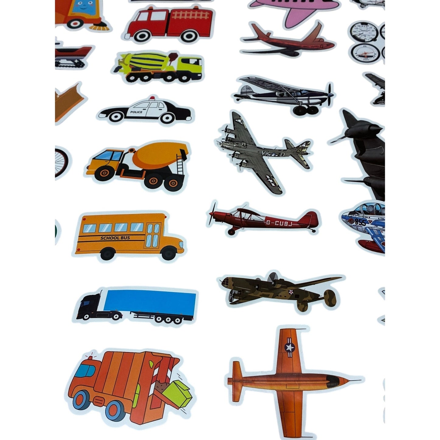 100 Sheets Airplane Truck Mixed Stickers New
