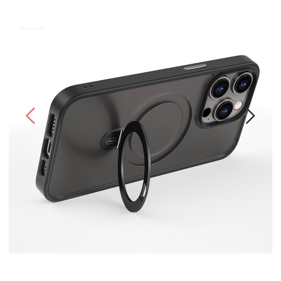 Simple and Fashion Black I Phone 
13 6.1/14 6.1 Bracket Magsafe Phone Case
